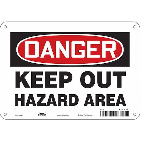 Condor Safety Sign, 7 in Height, 10 in Width, Polyethylene, Vertical Rectangle, English, 473D38 473D38