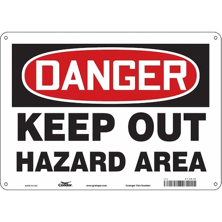Condor Safety Sign, 10 in Height, 14 in Width, Polyethylene, Horizontal Rectangle, English, 473D39 473D39