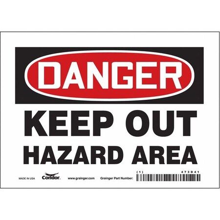 Condor Safety Sign, 5 in Height, 7 in Width, Vinyl, Horizontal Rectangle, English, 473D41 473D41
