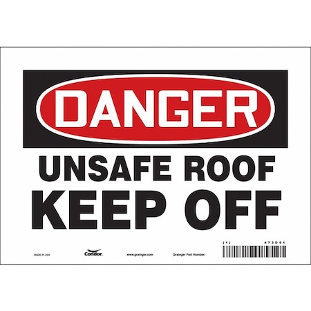 Condor Safety Sign, 7 in Height, 10 in Width, Vinyl, Vertical Rectangle, English, 473D51 473D51