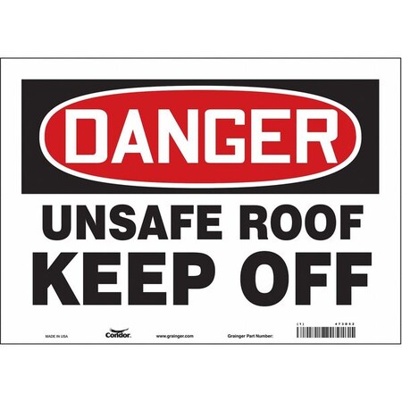 Condor Safety Sign, 10 in Height, 14 in Width, Vinyl, Horizontal Rectangle, English, 473D52 473D52