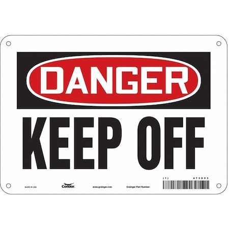 Condor Danger, Keep Off, 10 in W x 7 in H, Vertical Rectangle, Aluminum, 473D53 473D53
