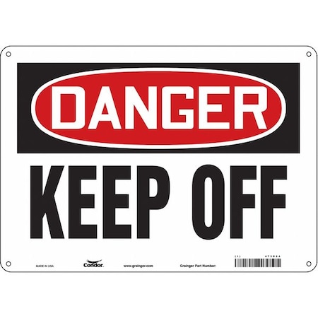 Condor Danger, Keep Off, 14 in W x 10 in H, Horizontal Rectangle, Aluminum, 473D54 473D54