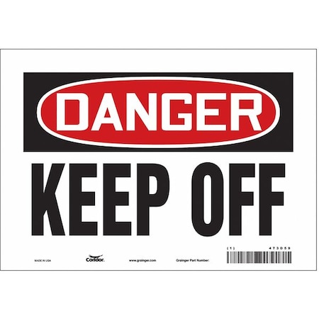 Condor Danger, Keep Off, 10 in W x 7 in H, Vertical Rectangle, Vinyl, 473D59 473D59