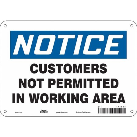 Condor Safety Sign, 7 in Height, 10 in Width, Polyethylene, Vertical Rectangle, English, 473D63 473D63