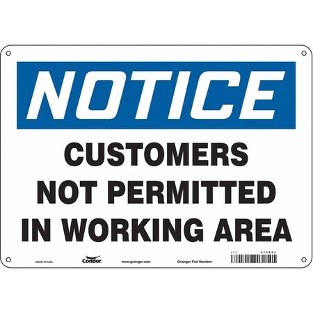 Condor Safety Sign, 10 in Height, 14 in Width, Polyethylene, Horizontal Rectangle, English, 473D64 473D64