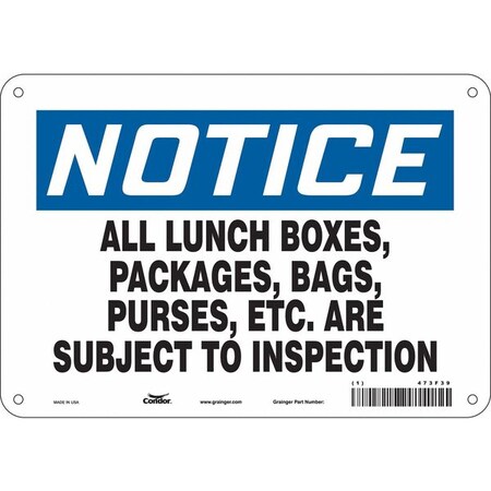 Condor Safety Sign, 7 in Height, 10 in Width, Aluminum, Vertical Rectangle, English, 473F39 473F39