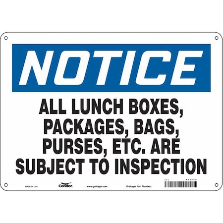 Condor Safety Sign, 10 in Height, 14 in Width, Aluminum, Horizontal Rectangle, English, 473F40 473F40