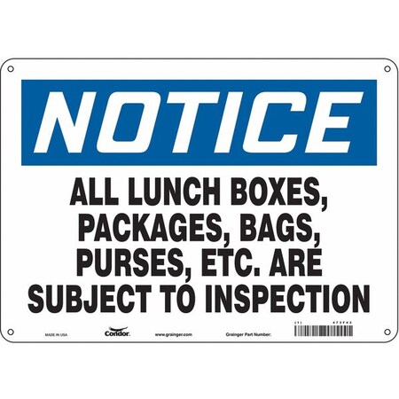 Condor Safety Sign, 10 in Height, 14 in Width, Polyethylene, Horizontal Rectangle, English, 473F43 473F43