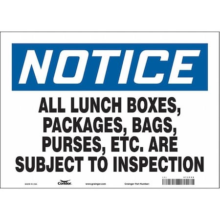 Condor Safety Sign, 10 in Height, 14 in Width, Vinyl, Horizontal Rectangle, English, 473F46 473F46
