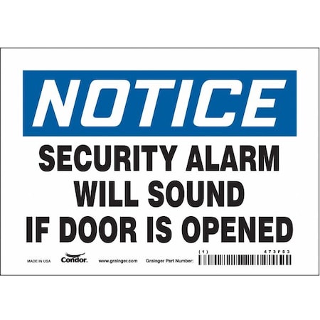 Condor Safety Sign, 5 in Height, 7 in Width, Vinyl, Horizontal Rectangle, English, 473F53 473F53