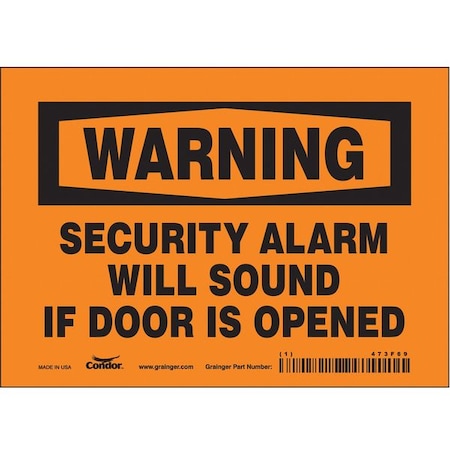 Condor Safety Sign, 5 in Height, 7 in Width, Vinyl, Horizontal Rectangle, English, 473F69 473F69