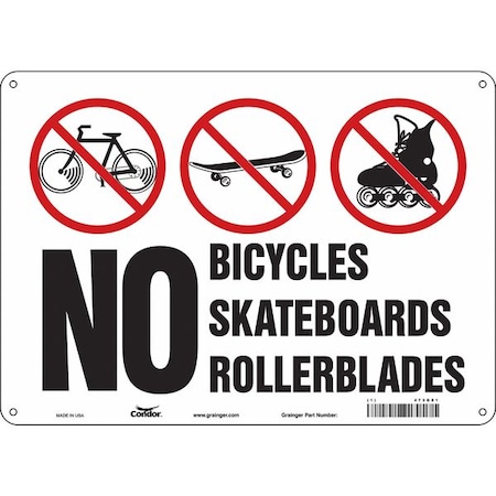 Condor Safety Sign, 10 in Height, 14 in Width, Aluminum, Horizontal Rectangle, English, 473G81 473G81