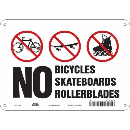 Condor Safety Sign, 7 in Height, 10 in Width, Polyethylene, Vertical Rectangle, English, 473G86 473G86