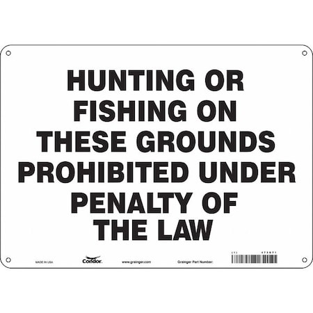 Condor Safety Sign, 10 in Height, 14 in Width, Polyethylene, Horizontal Rectangle, English, 473G71 473G71