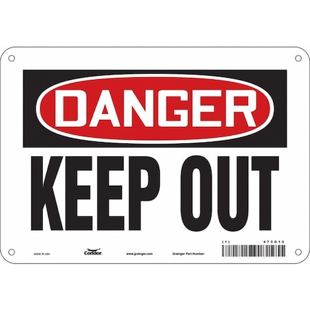 Condor Safety Sign, 7 in Height, 10 in Width, Aluminum, Vertical Rectangle, English, 473G10 473G10