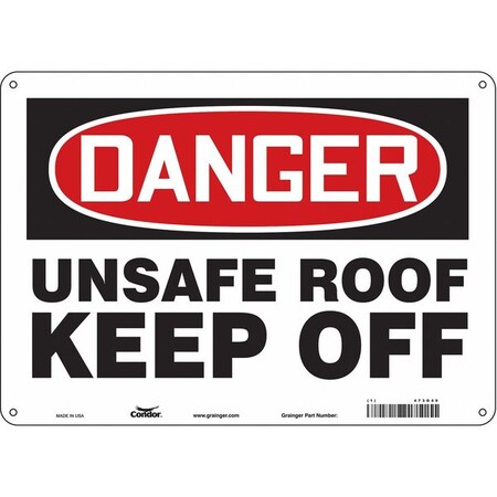 Condor Safety Sign, 10 in Height, 14 in Width, Aluminum, Horizontal Rectangle, English, 473G49 473G49
