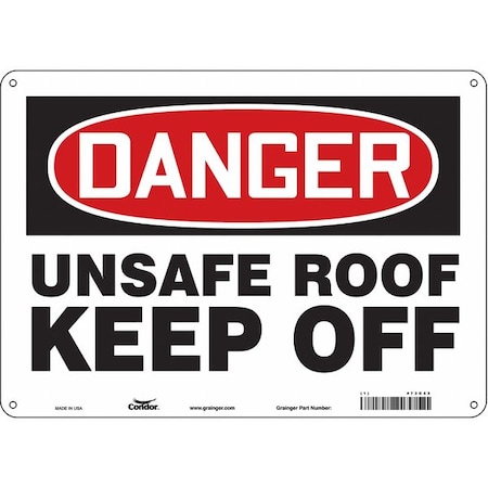 Condor Safety Sign, 10 in Height, 14 in Width, Polyethylene, Horizontal Rectangle, English, 473G52 473G52