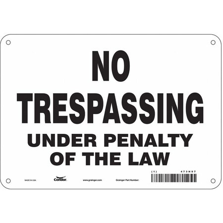 Condor Safety Sign, 7 in Height, 10 in Width, Polyethylene, Vertical Rectangle, English, 473H97 473H97