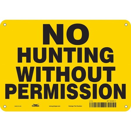 Condor Safety Sign, 7 in Height, 10 in Width, Polyethylene, Vertical Rectangle, English, 473H01 473H01