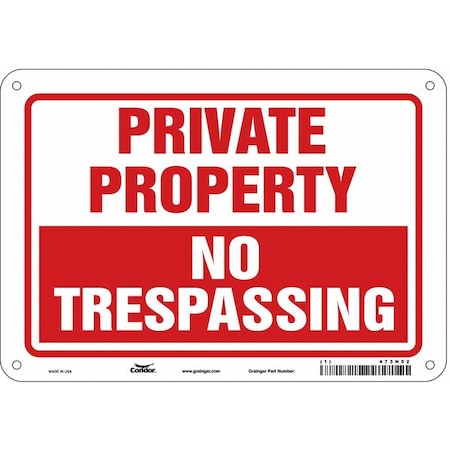 Condor Safety Sign, 7 in Height, 10 in Width, Aluminum, Vertical Rectangle, English, 473H52 473H52