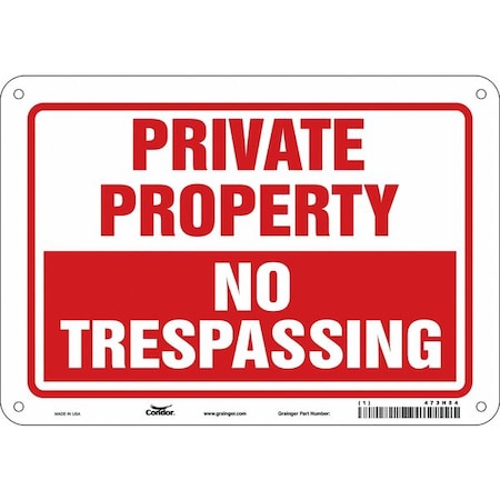 Condor Safety Sign, 7 in Height, 10 in Width, Polyethylene, Vertical Rectangle, English, 473H54 473H54