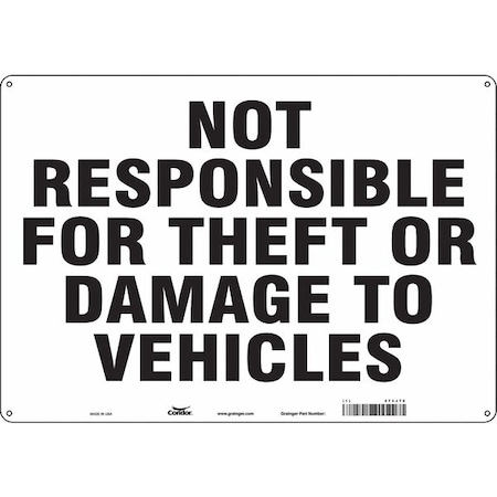 Condor Safety Sign, 14 in H, 20 in W, Polyethylene, Horizontal Rectangle, English, 473J70 473J70