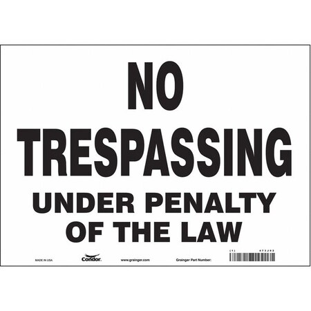 Condor Safety Sign, 10 in Height, 14 in Width, Vinyl, Horizontal Rectangle, English, 473J02 473J02