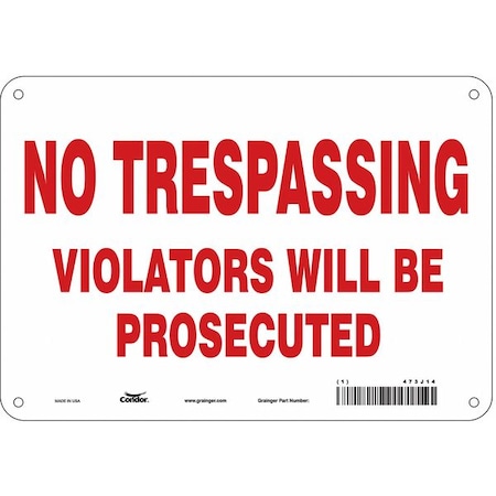 Condor Safety Sign, 7 in Height, 10 in Width, Aluminum, Vertical Rectangle, English, 473J14 473J14