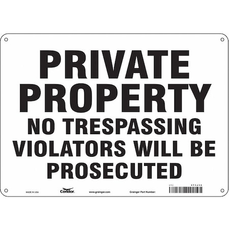 Condor Safety Sign, 10 in Height, 14 in Width, Polyethylene, Horizontal Rectangle, English, 473J32 473J32