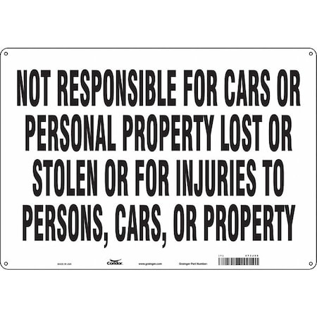Condor Safety Sign, 14 in H, 20 in W, Aluminum, Horizontal Rectangle, English, 473J56 473J56