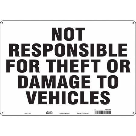 Condor Safety Sign, 14 in H, 20 in W, Aluminum, Horizontal Rectangle, English, 473J66 473J66