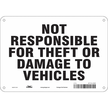 Condor Safety Sign, 7 in Height, 10 in Width, Polyethylene, Vertical Rectangle, English, 473J68 473J68