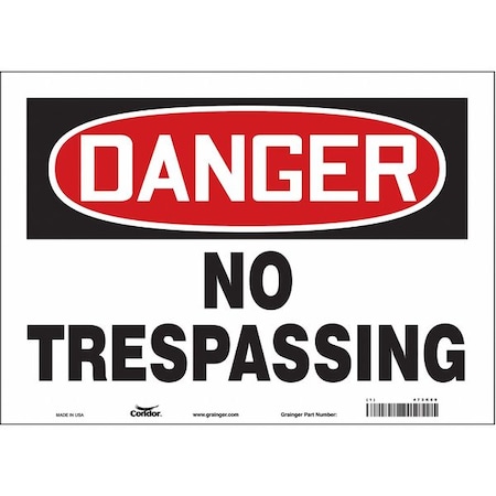 Condor Safety Sign, 10 in Height, 14 in Width, Vinyl, Horizontal Rectangle, English, 473K80 473K80