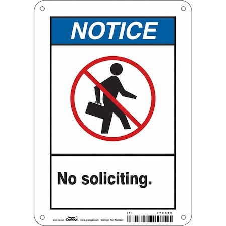 Condor Safety Sign, 10 in Height, 7 in Width, Aluminum, Horizontal Rectangle, English, 473K99 473K99