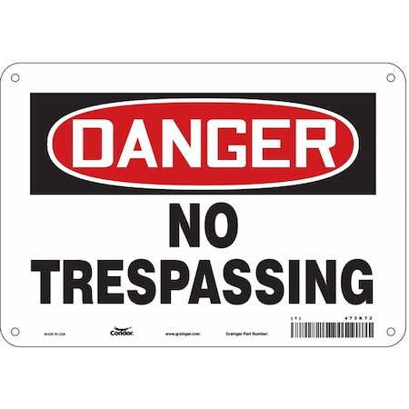 Condor Safety Sign, 7 in Height, 10 in Width, Aluminum, Vertical Rectangle, English, 473K72 473K72