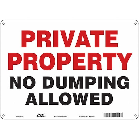 Condor Safety Sign, 10 in Height, 14 in Width, Polyethylene, Horizontal Rectangle, English, 473K04 473K04