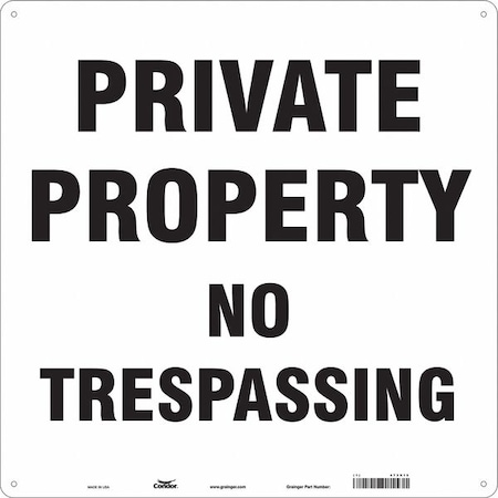 Condor Safety Sign, 18 in Height, 18 in Width, Aluminum, Square, English 473K10