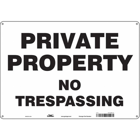 Condor Safety Sign, 14 in H, 20 in W, Polyethylene, Horizontal Rectangle, English, 473K17 473K17