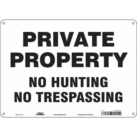 Condor Safety Sign, 10 in Height, 14 in Width, Polyethylene, Horizontal Rectangle, English, 473K28 473K28
