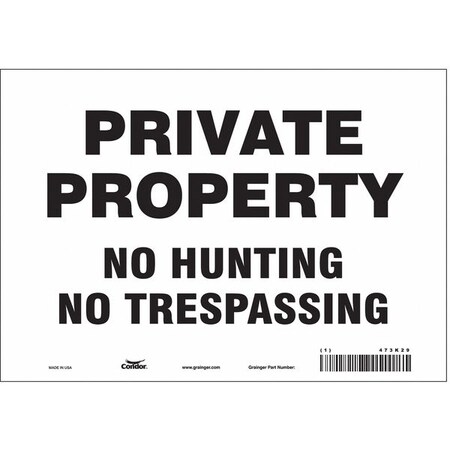 Condor Safety Sign, 7 in Height, 10 in Width, Vinyl, Vertical Rectangle, English, 473K29 473K29