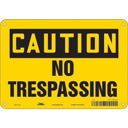 Condor Safety Sign, 7 in Height, 10 in Width, Aluminum, Vertical Rectangle, English, 473K44 473K44