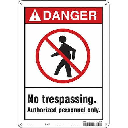 Condor Safety Sign, 14 in Height, 10 in Width, Aluminum, Vertical Rectangle, English, 473K67 473K67