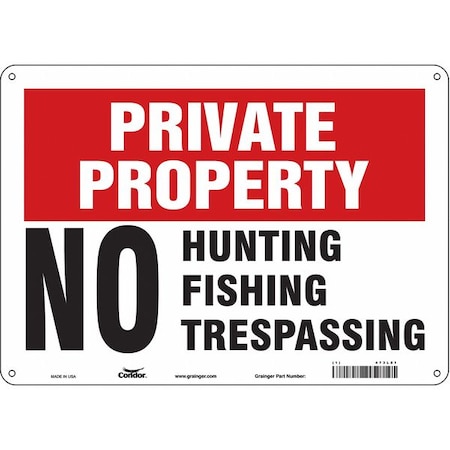 Condor Safety Sign, 10 in Height, 14 in Width, Aluminum, Horizontal Rectangle, English, 473L81 473L81