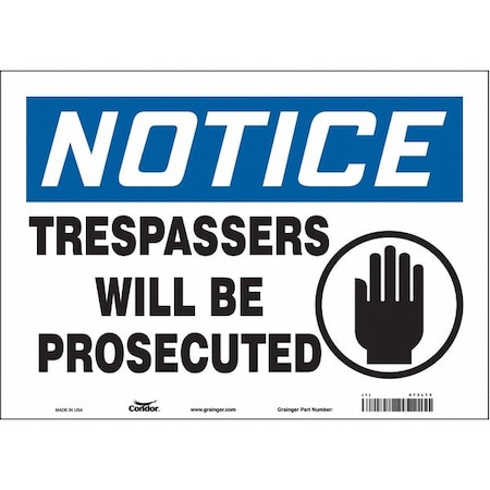 Condor Safety Sign, 10 in Height, 14 in Width, Vinyl, Horizontal Rectangle, English, 473L73 473L73