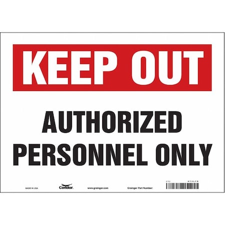 Condor Safety Sign, 10 in Height, 14 in Width, Vinyl, Horizontal Rectangle, English, 473L79 473L79