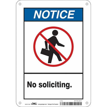 Condor Safety Sign, 10 in Height, 7 in Width, Polyethylene, Horizontal Rectangle, English, 473L03 473L03