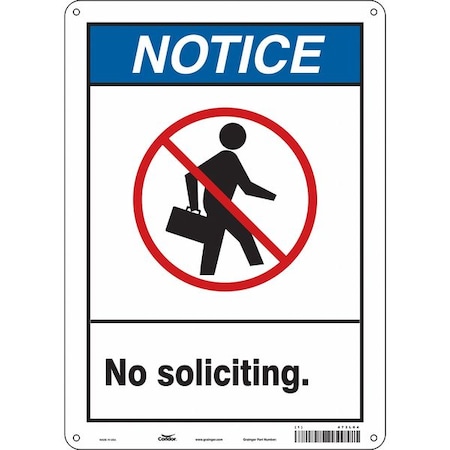 Condor Safety Sign, 14 in Height, 10 in Width, Polyethylene, Vertical Rectangle, English, 473L04 473L04