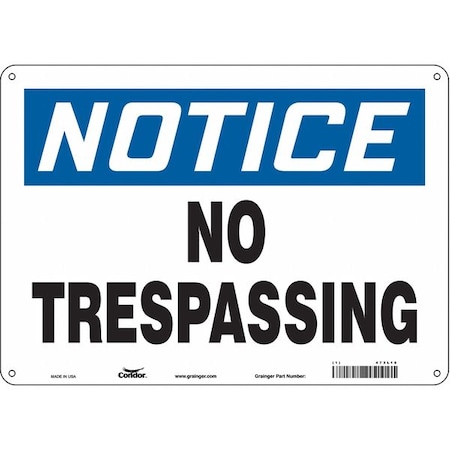 Condor Safety Sign, 10 in Height, 14 in Width, Aluminum, Horizontal Rectangle, English, 473L18 473L18