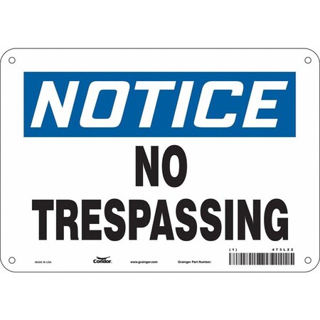 Condor Safety Sign, 7 in Height, 10 in Width, Polyethylene, Vertical Rectangle, English, 473L22 473L22